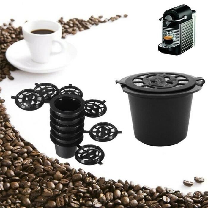 6 Capsules Nespresso + Cuillère + brosse Réutilisable Rechargeable café