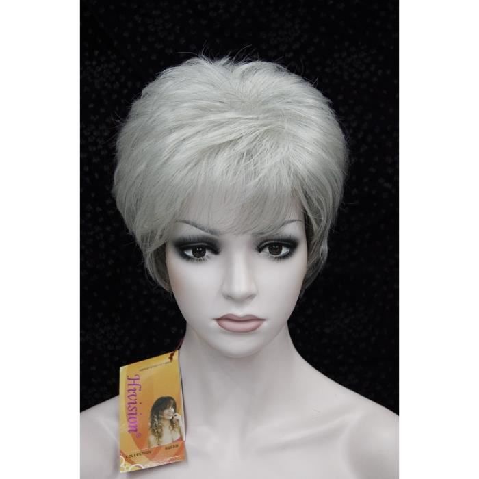 perruque cheveux blancs femme