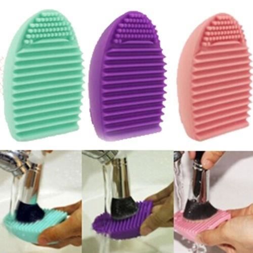 MakeUp Nettoyage Laver Brosse Silica Gant Conseil Scrubber Cosmetic Clean Outils Mini Washboard pour pinceaux de maquillage-violet
