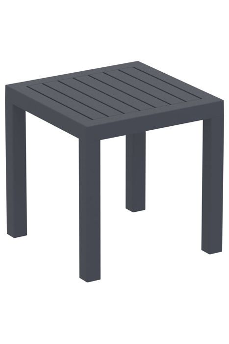 Petite table de jardin en plastique gris foncé résistante aux intempéries 45x45x45 cm MDJ10202