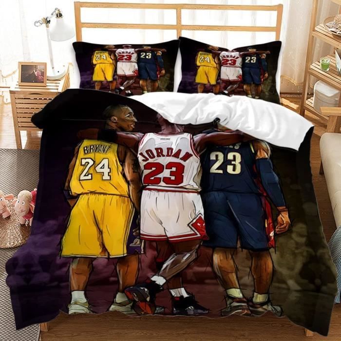 Ensemble de housse de couette de basket ball Garcons Basket ball NBA Lit de jeu de basket ball 220X240CM 3888 Cdiscount Maison