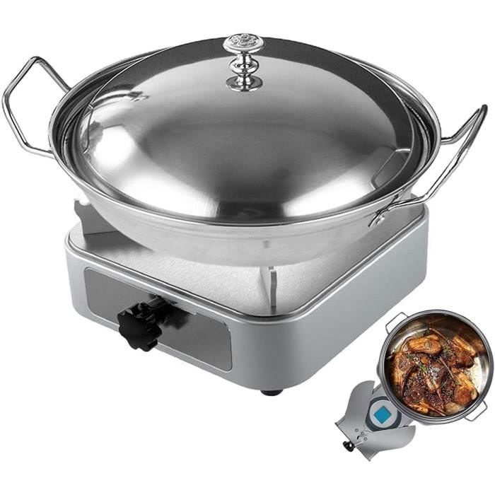 Réchaud à Alcool Portable STGBCST En Inox – Réchaud Et Casserole Pour Camping, Randonnée Ou Intérieur (taille Moyen Rond 20 Cm)