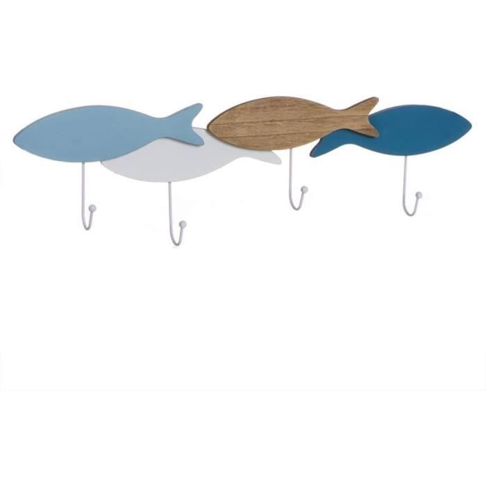 5 Boutons En Bois En Forme De Poissons - Diamètre Environ 30mm, Lot Neuf, Sans Marque