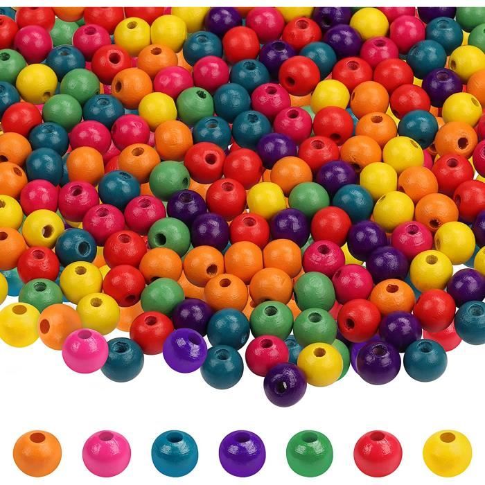 Lot De 15 Perles En Bois Rondes Écrues Motif Chat - 19mm - Neuf - Création Bijoux