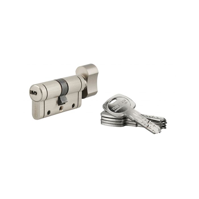 THIRARD - Cylindre de serrure à bouton Trafic 12 30Bx30mm nickel anti-arrachement anti-perçage anti-casse 5 clés - THIRARD