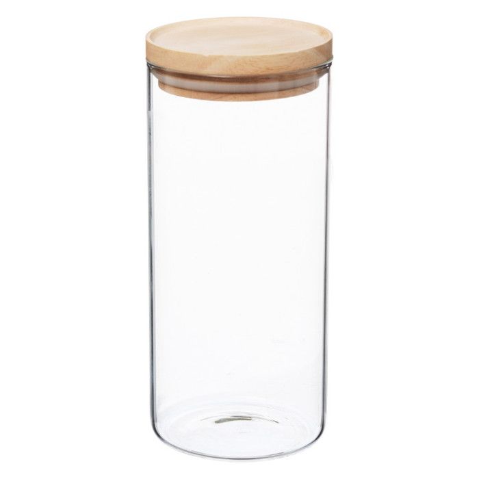 Bocaux de rangement en verre et bois couvercle hermétique Atmosphera Taille bocal  hermétique Bocal hermétique 0.6 Litre