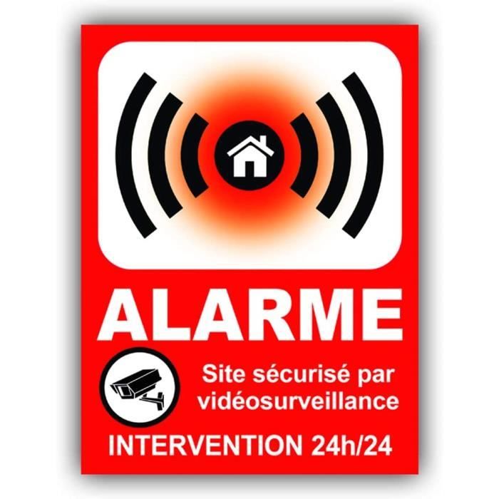 Panneau Alarme en PVC + 4 Trous pour Fixation Site sécurisé par — free download