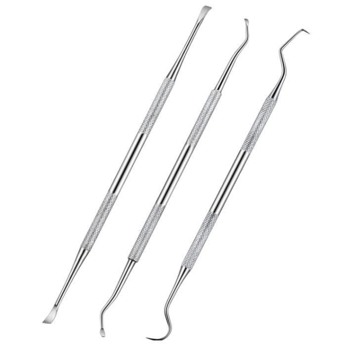 Grattoir à dents - Non spécifié - Double tête - Acier inoxydable - 3 pièces - Détartrage efficace