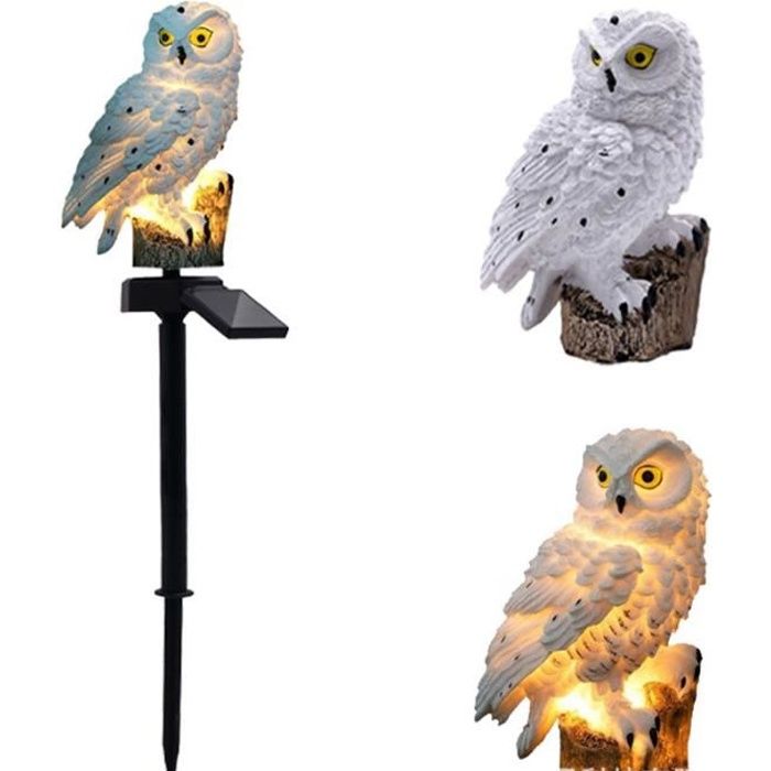 2x DEL Solaire Extérieure Piquet Steck feux Hibou Oiseau Decoration personnage Jardin Lampes