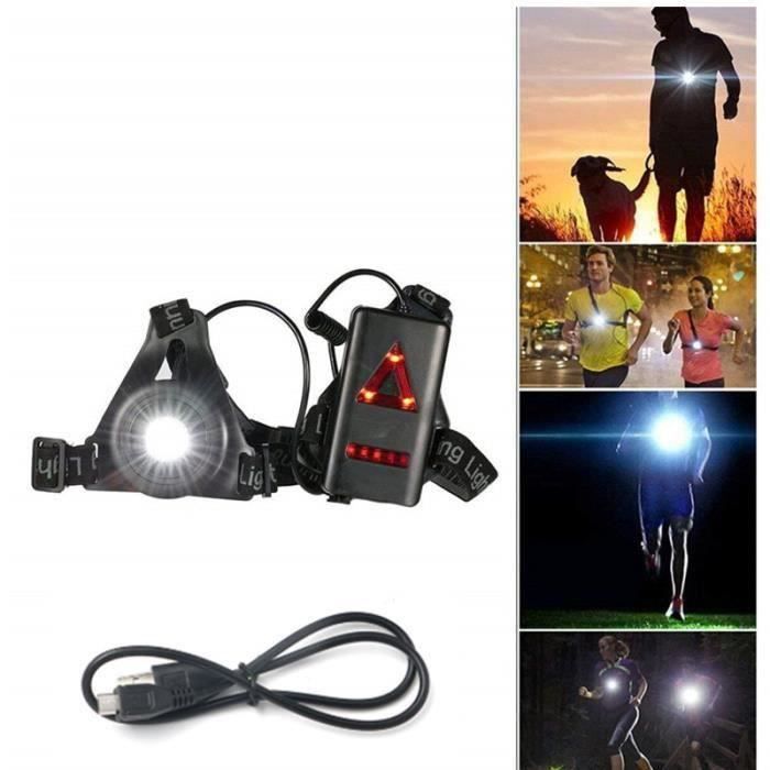 SGODDE Running Lights - pour Runner - Lampe de poitrine à LED avec faisceau  réglable à