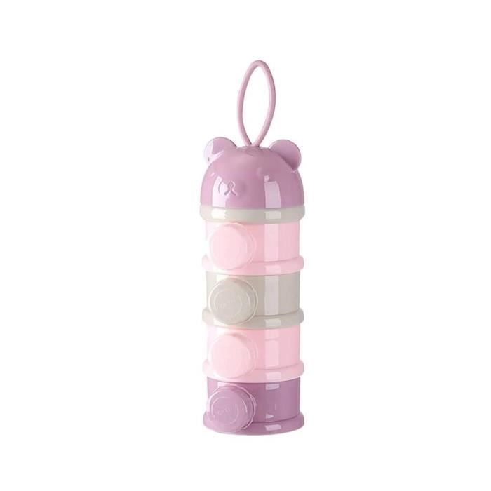 2 Distributeurs Lait En Poudre Bébé - 4 Étages Amovibles - Portable - Récipient Alimentaire PP - 18x7cm