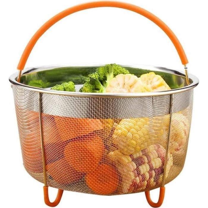Panier Vapeur En Acier Inoxydable 16 Cm - Double Poignée - Pour Cuisson à La Vapeur Raviolis, Légumes, Buns - Maison Ou Restaurant