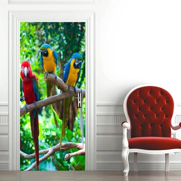 Sticker Porte Bois Rétro Autocollant De Porte 3D Rural Papier Peint Trompe L'Oeil Stickers Poster Muraux De Décoration Pour Mural Salon Chambre 85x200 Cm A.7289