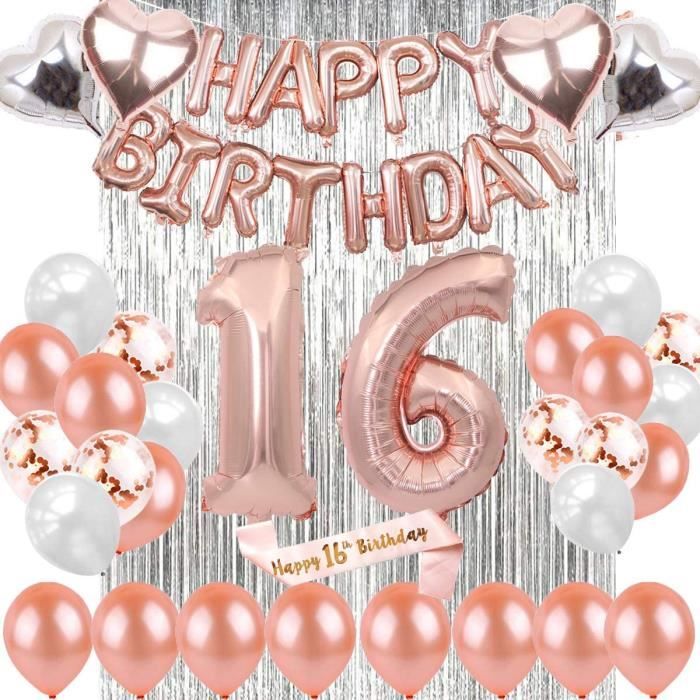 Decoration D Anniversaire 16 Ans Or Rose Decoration Pour 16 Ans D Anniversaire Pour Filles Banniere De Ballons Happy Birthday Cdiscount Maison Decoration D Anniversaire 16 Ans Or Rose Decoration Pour 16 Ans D Anniversaire Pour Filles Banniere De Ballons Happy Birthday Cdiscount Maison