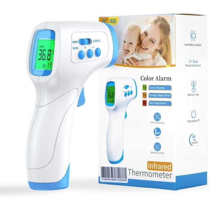 Thermomètre frontal infrarouge sans contact, mesure de la température  corporelle domestique, mesure rapide à domicile - Cdiscount Puériculture &  Eveil bébé