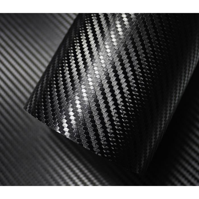 3d autocollant de voiture film de voiture de vinyle de fibre de carbone  sticker noir - Cdiscount Auto