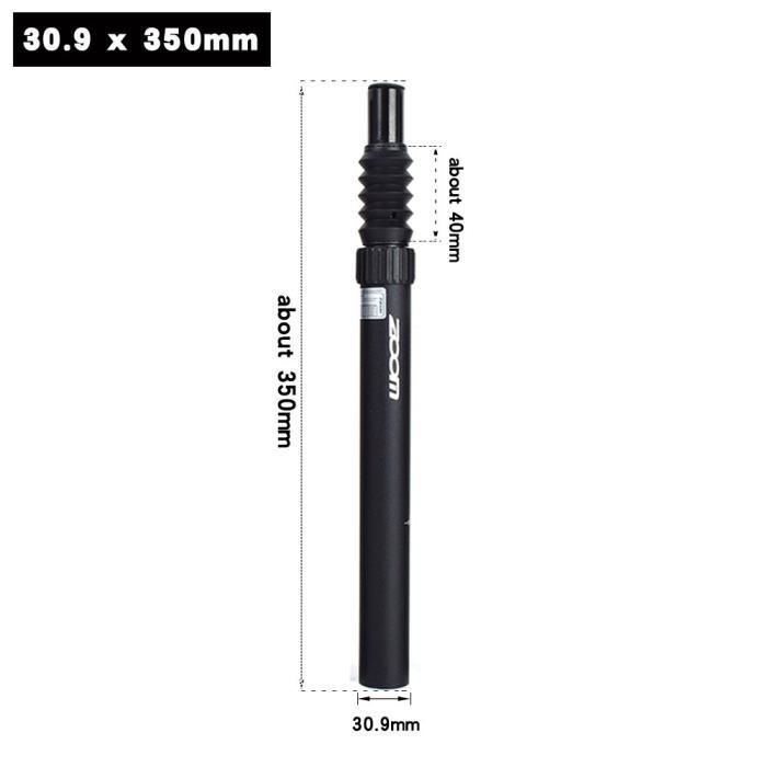 Zoom Tige De Selle Suspendue : 50 Mm De Débattement, Diamètres 27,2 à 33,9 Mm, Noir