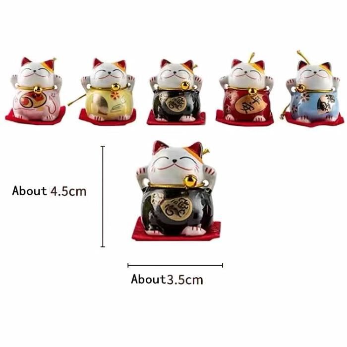 Chat Porte-bonheur Solaire Pour Voiture Et Bureau – Décoration Feng Shui Mignonne Qui Bouge En Continu (blanc)