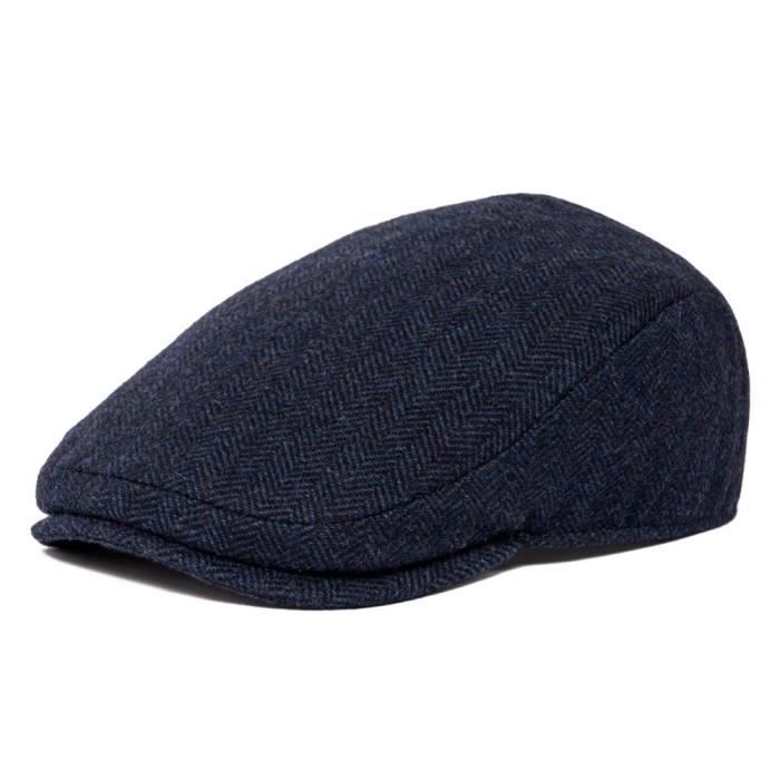 Béret Brooks Brothers 346 En Laine Motif Chevrons Pour Homme - Brun, Taille M, Style Classe