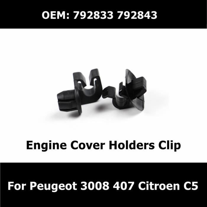 Clip de garniture,Support de cache moteur à Clip 792833 792843,pour Peugeot 3008 407 triumph C5 Citroen Seg[C694144387]