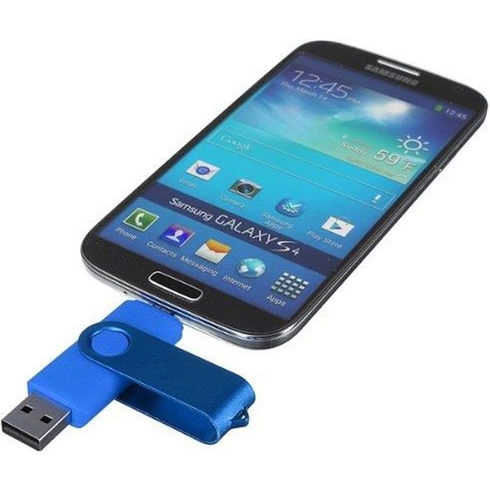 Clé Usb Hybride 128 Go Bleu - Usb Et Micro Usb - Connection Directe  Smartphone Ou Tablette - Cdiscount Informatique