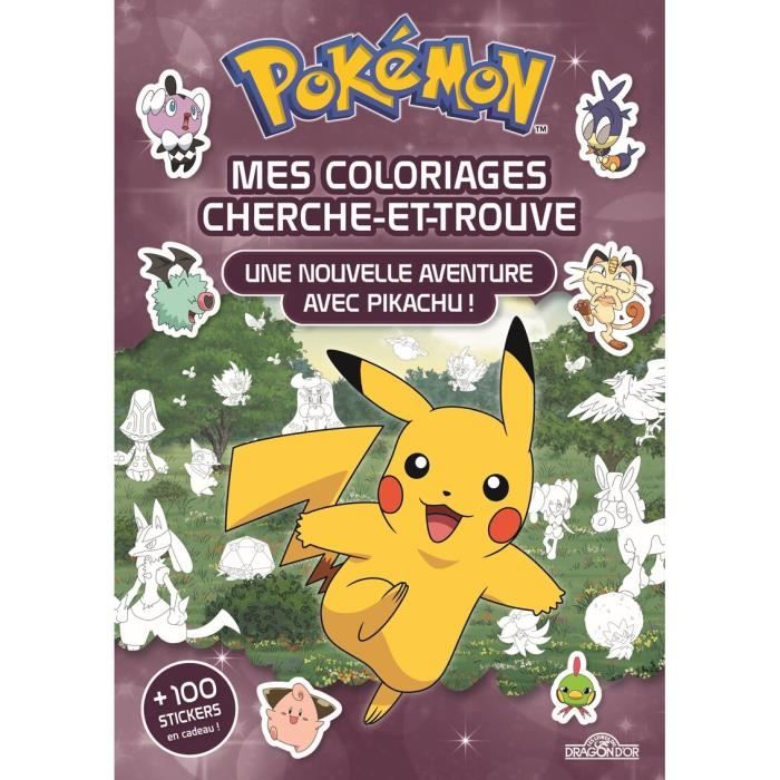 Dragon D'Or - Pokemon – Mes coloriages cherche-et-trouve – Une nouvelle  aventure avec Pikachu – Avec des stickers – Dè 1x1 - Cdiscount Librairie