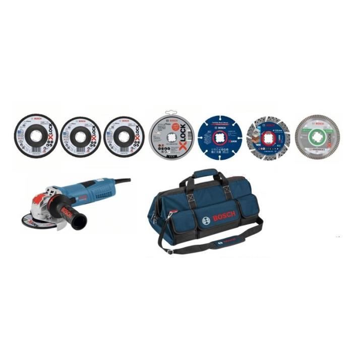 Kit 7 Disques XLock 125mm + 1 meuleuse + 1 sac BOSCH 615997610 - vue 2