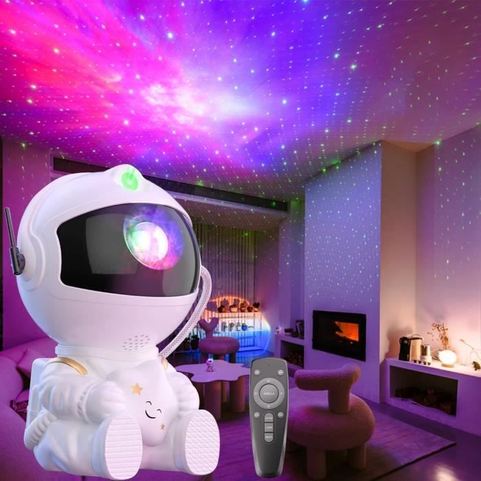 Projecteur Ciel étoilé Astronaute - 8 Modes Nébuleuses & 5 Modes Luminosité - Veilleuse Fusée - Télécommande & Minuterie - Décoration Chambre Adulte Enfant