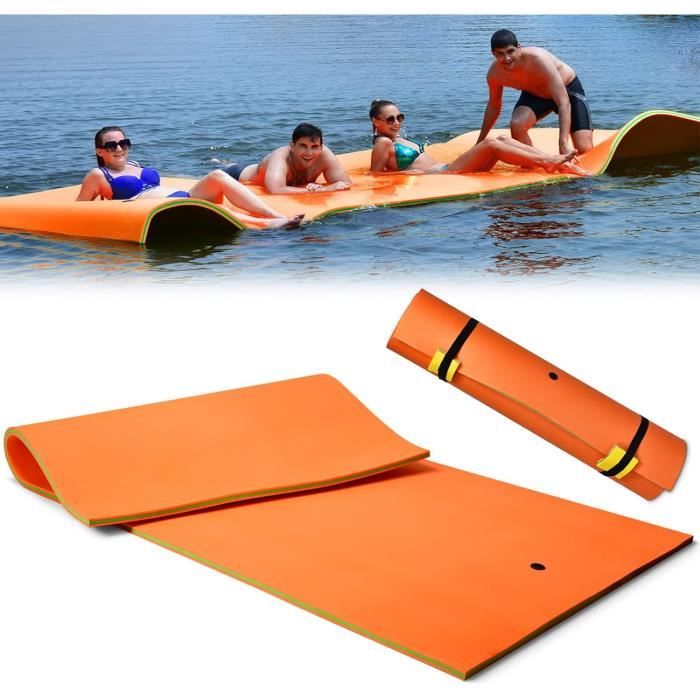 Tapis Flottant Piscine En Mousse XPE - Ultra Confortable, Pliable & Insoumbrissable - Noir 110x40 Cm