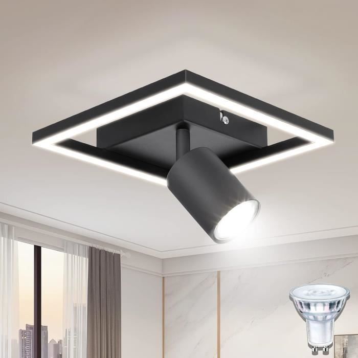 Lindby spot pour plafond Jorell, noir, 20 x 20 cm, 4 lampes, GU10