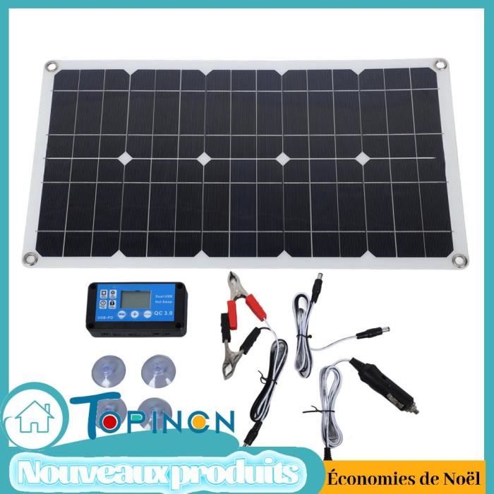 Kit Panneau Solaire 250W 12V/24V Monocristallin + Contrôleur 10A - Étanche Pour Camping-car, Bateau