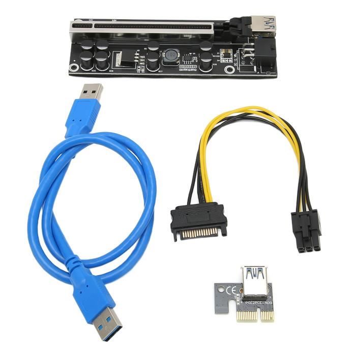 LAN Riser Gpu Pcie Riser Stable 8 Fp Condensateurs Plaqué Or Usb3.0 ...