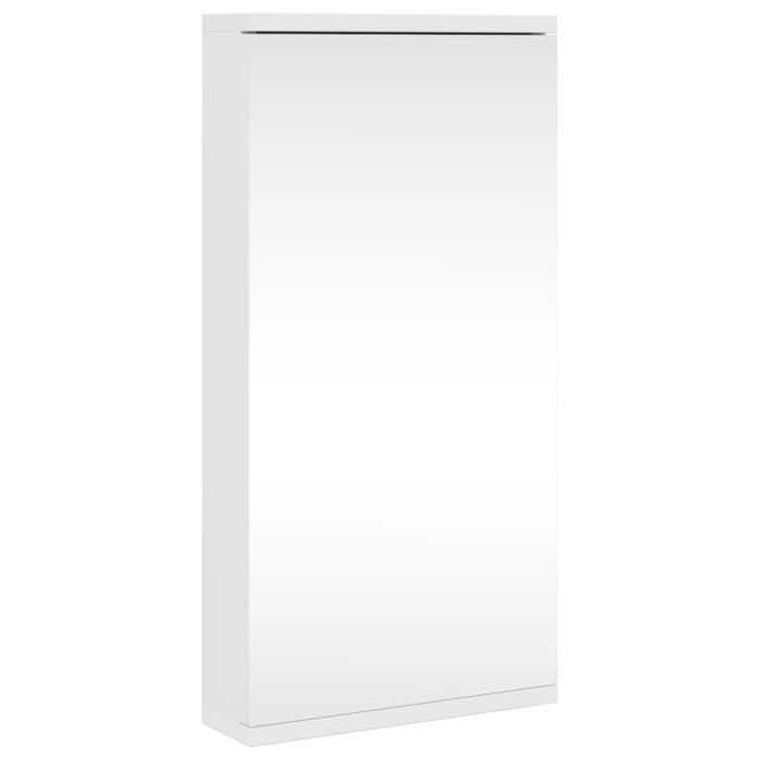 Armoire de salle de bain - GAROSA - Miroir dangle blanc - 30x24x60 cm - Bois dingénierie - Montage mural