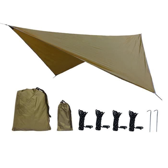 Bâche Imperméable 3x3m (10x10ft) Pour Tente Ou Hamac - Gris, Oxford, Légère