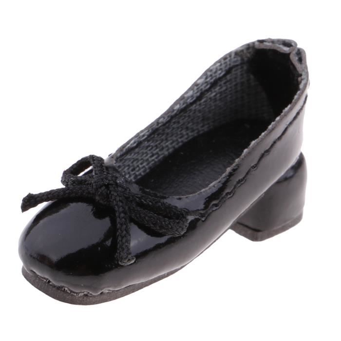 Bottes en cuir de couleur noir/blanc pour femme, échelle 1/6