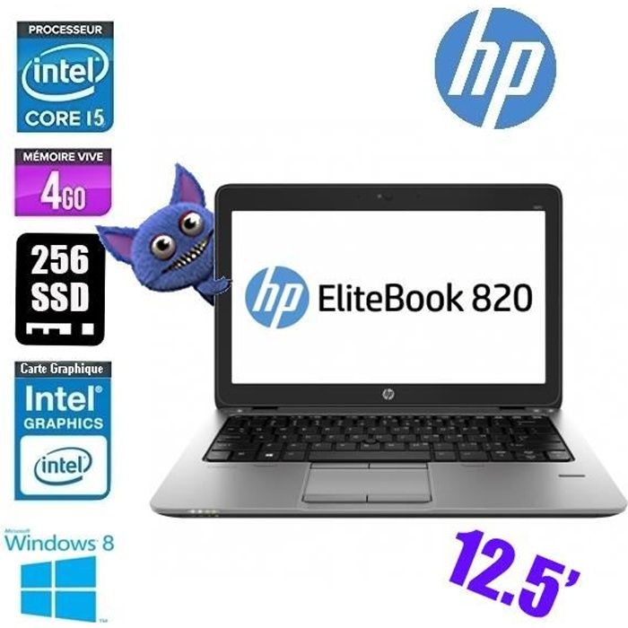Top achat PC Portable HP ELITEBOOK 820 G3 I5 6200U 2.3Ghz 4go 256SSD pas cher