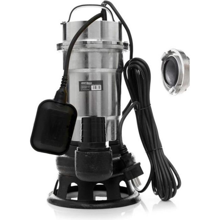Pompe Eaux Usées Avec Broyeur - 550W - 17000L/h - Submersible - Corps Fonte - Pour Eaux Chargées
