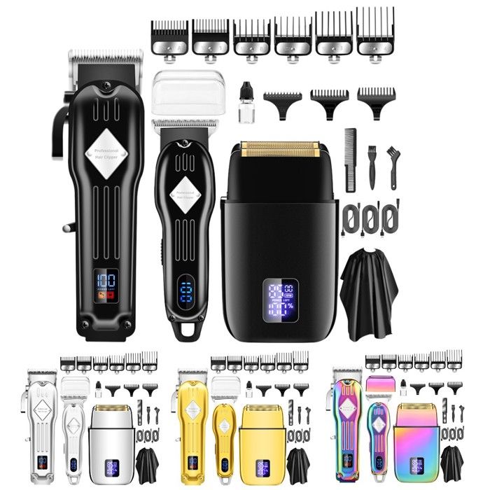 INF Ensemble tondeuse à cheveux et tondeuse à barbe professionnelle Le noir