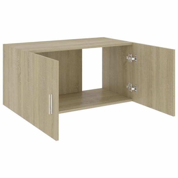 Armoire murale Chêne sonoma 80x39x40 cm Aggloméré-LEF - KIMISS - Contemporain - 2 portes - 2 tiroirs