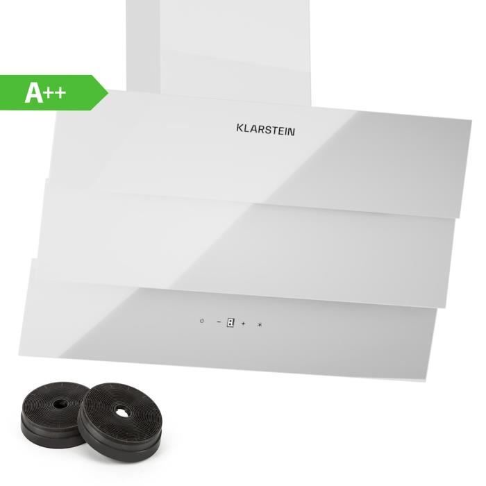 Klarstein Hotte aspirante, filtre compatible lavevaisselle en aluminium, débit de 305 m³h, LED