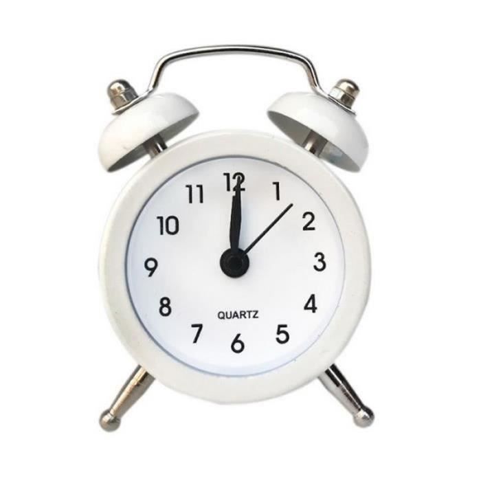 REVEIL A REMONTER ,A--Petite horloge de table rétro en métal, réveil