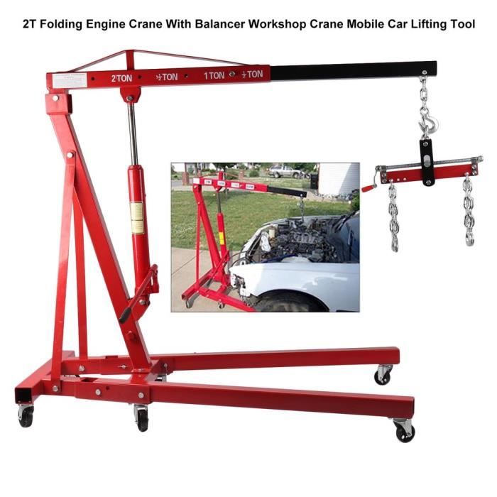 Équilibreur De Moteur 2T - Positionneur Pour Grue D'atelier - Capacité 2 Tonnes - Acier Rouge