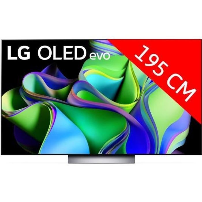 Télévision LG OLED77C3 OLED 4K 77 pouces (195 cm) Processeur α9 AI 4K Gen6 Dolby Vision IQ WebOS 23