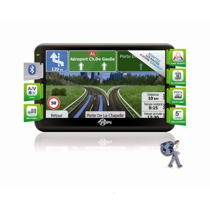 Mappy Mini 250s 3.25 pouces - GPS auto, Fixable , Durée de vie des