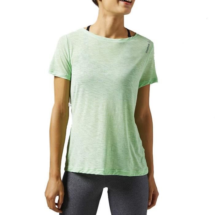 reebok t shirt femme verte