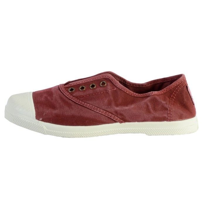 Natural World Tennis - NATURAL WORLD - Basse - Rouge - Lacets plats - Femme - Textile