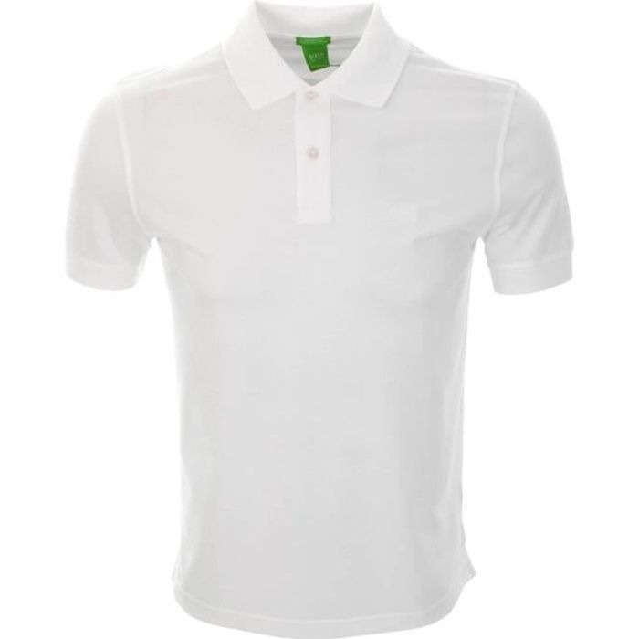 Polo Boss Green Regular Fit Homme Blanc Blanc Achat Vente Polo Cdiscount