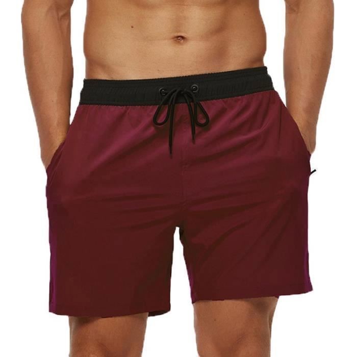 Short de bain homme Maillot avec slip en filet séchage rapide pour