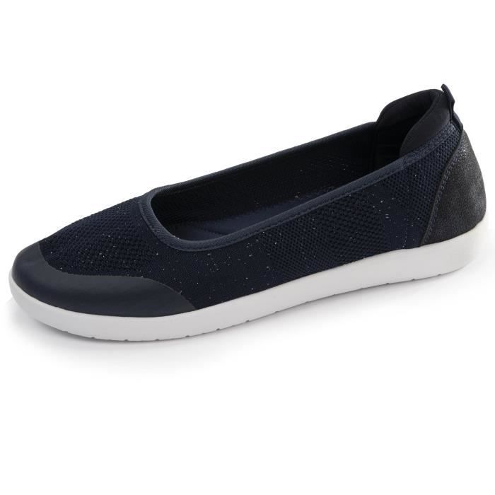 Isotoner Isotoner Ballerines  marine lurex femme