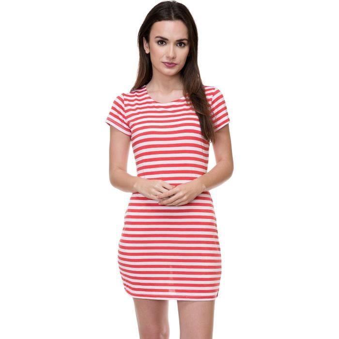 robe rouge et blanche femme